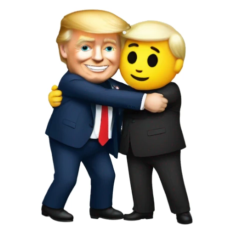 A hug between Macron and Trump sticker