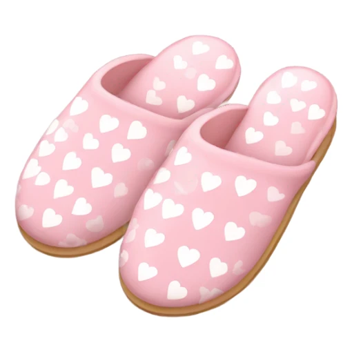 Light pink slippers with small white hearts sticker