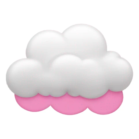 cloud emoji with pink heats sticker