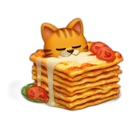 garfield eating lasagna sticker