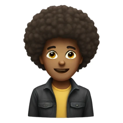 Emoji with a fro sticker