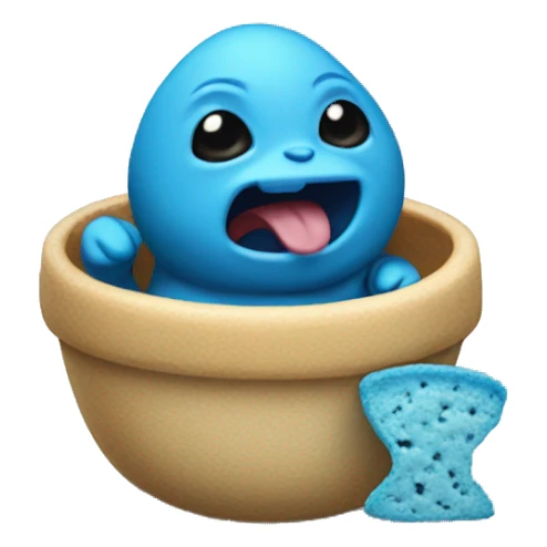 Grogu is eating blue cookie sticker