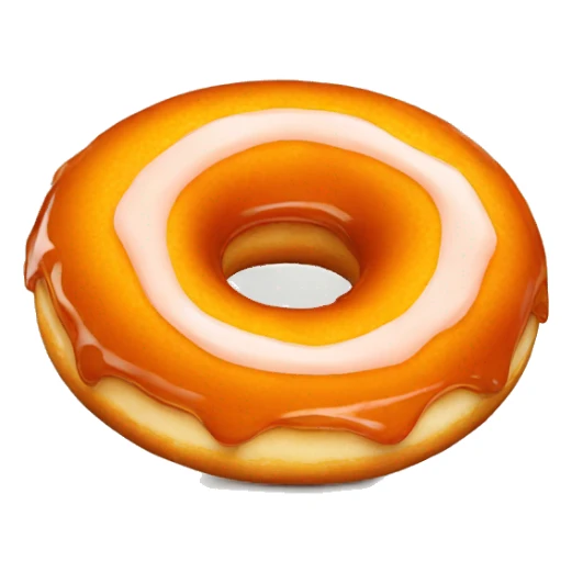 donut with orange glaze sticker