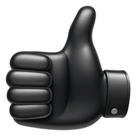 Black thumbs up  sticker