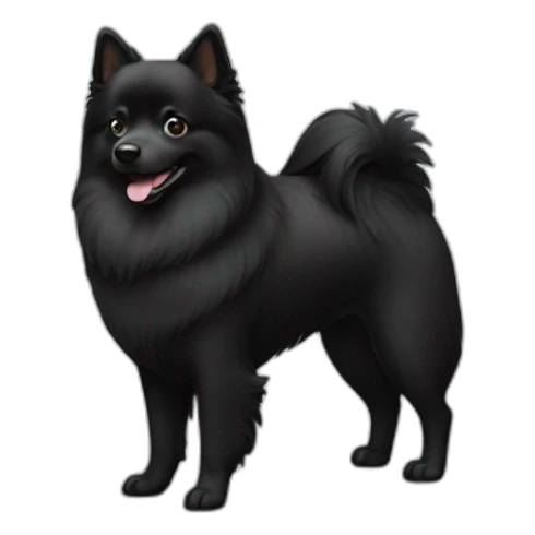 Full black dog German spitz sticker
