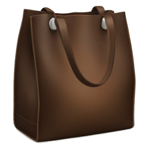 dark brown leather totebag sticker