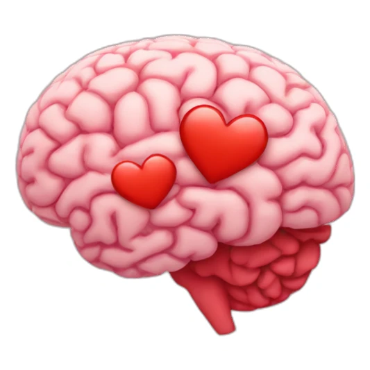brain and heart hybrid sticker
