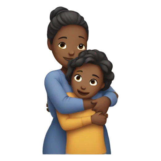 Mum hugging daughter sticker