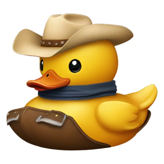 rubber duck with a cowboy hat sticker