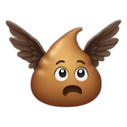 Poop with wings sticker