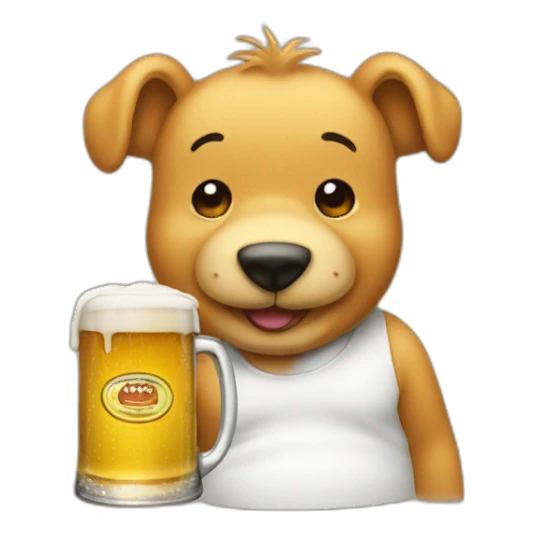 Winnie with beer sticker