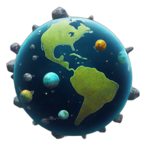 cool punk globe in space with clusters on it sticker