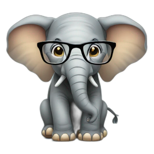 Elephant with glasses sticker