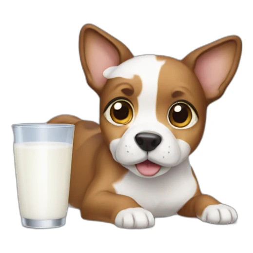 Dog drink milk  sticker