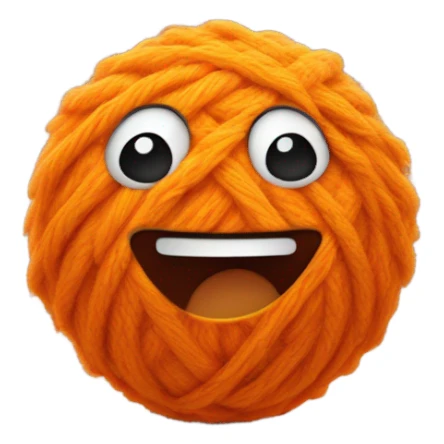 Animated fuzzy orange weave ball  sticker
