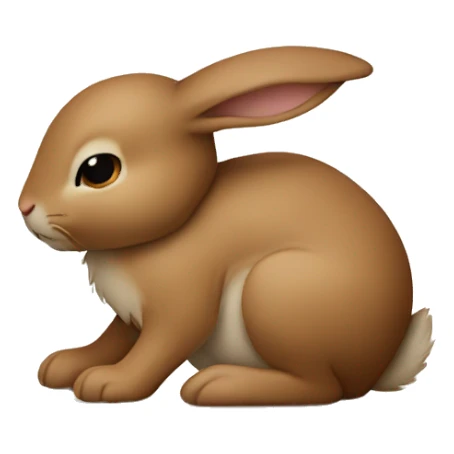 Brown bunny hugging beige bunny sticker