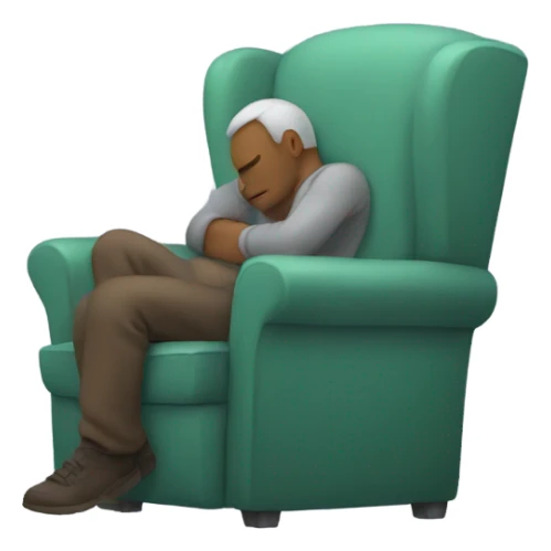 Guy sleeping in chair sticker