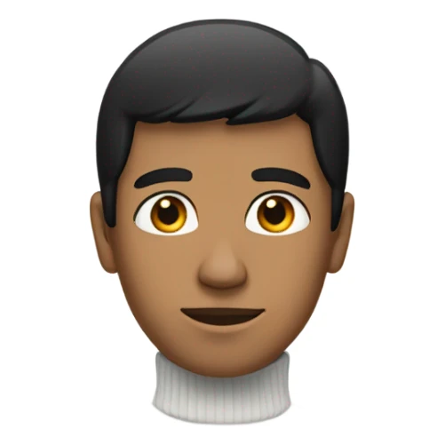 black hair white turtleneck sticker