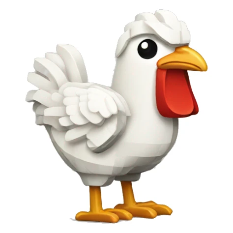 Pixel Chicken and pistol sticker