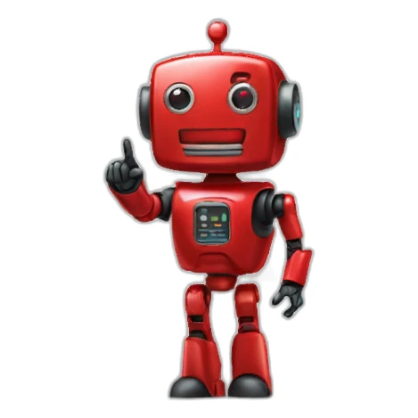 red robot number 10 pointing up sticker