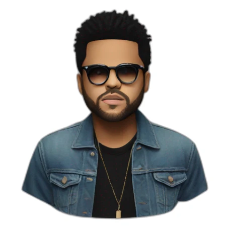 The Weeknd with his glasses sticker