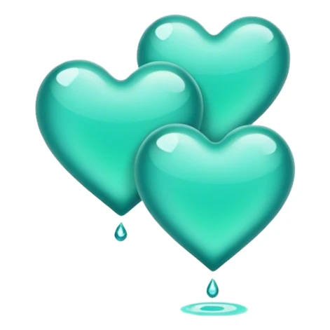 Floating aqua green hearts sticker