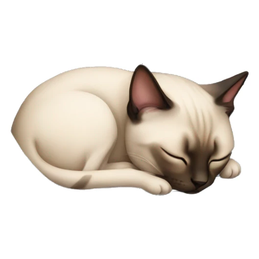 Sleeping siamese cat in a ball sticker