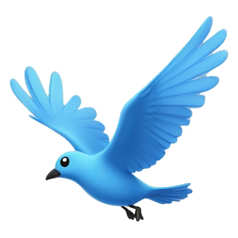 Blue sky with a flying bird sticker