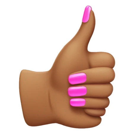 Thumbs up with pink acrylic nails  sticker