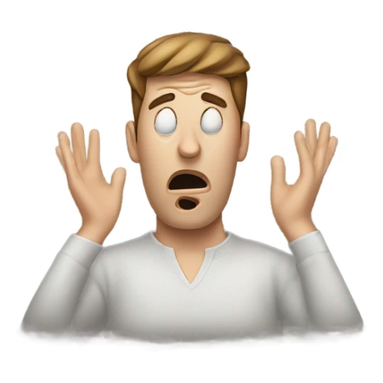 person with hands around their neck looking exasperated  sticker