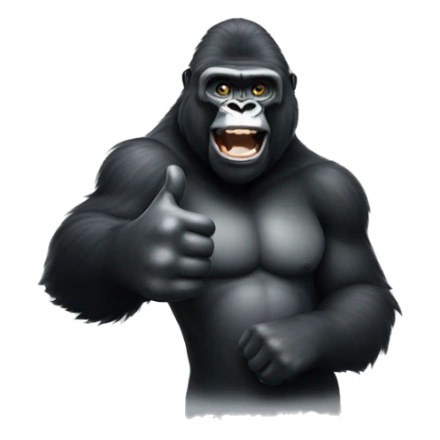 Gorilla giving thumbs up sticker