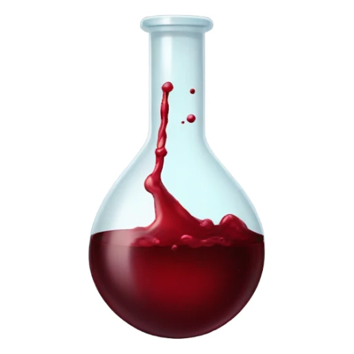 A chemical flask with blood inside sticker