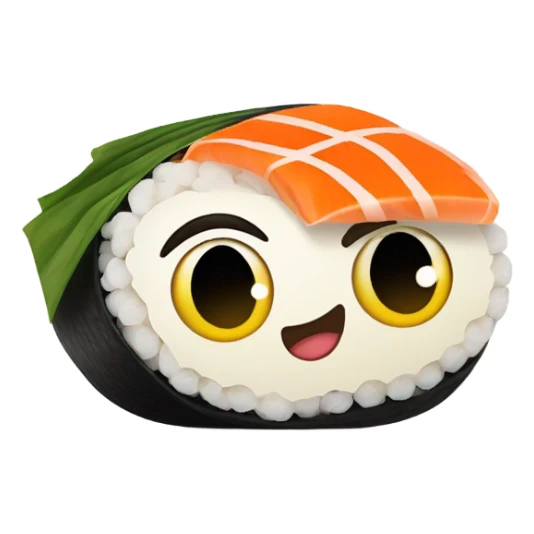 A sushi roll that has a face on it   sticker