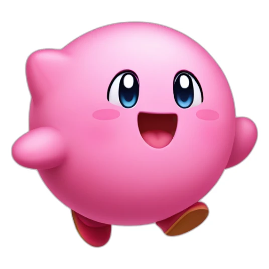 cute happy classic Kirby jumping sticker