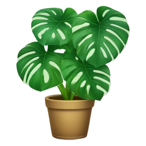 Happy monstera plant sticker