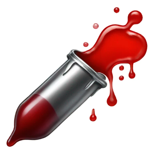 Bullet dripping in thin red liquid sticker