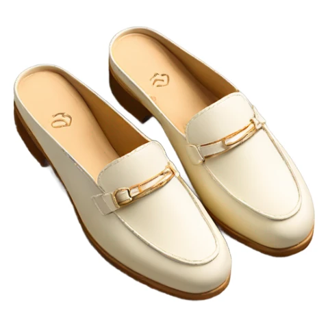 Loafer mule slide cream sticker