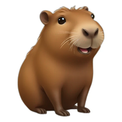 Capybara with chocolate sticker