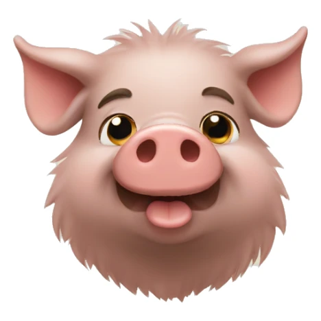 Long hairy pig with thumb Up sticker