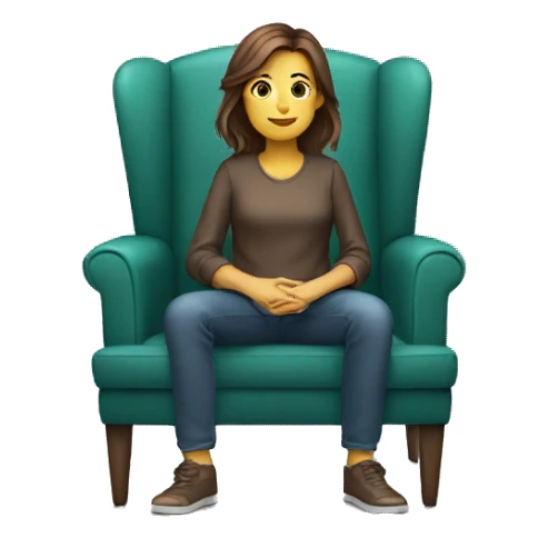 brown haired person sitting upright sticker