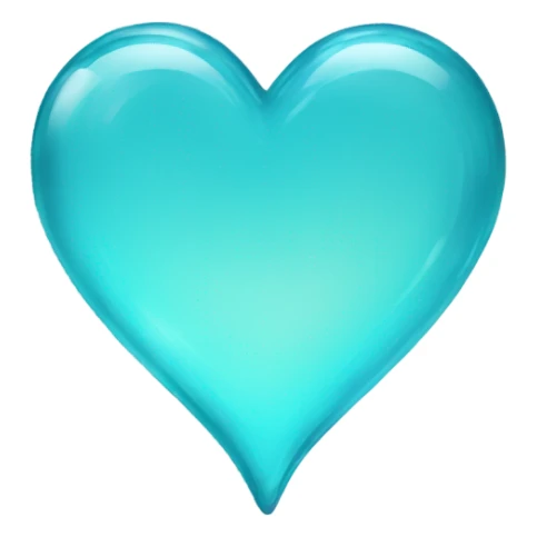 Glass Aqua heart sticker