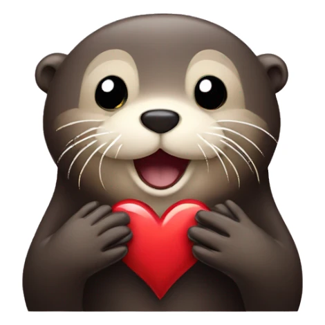 sea otter showing heart sign with hands sticker