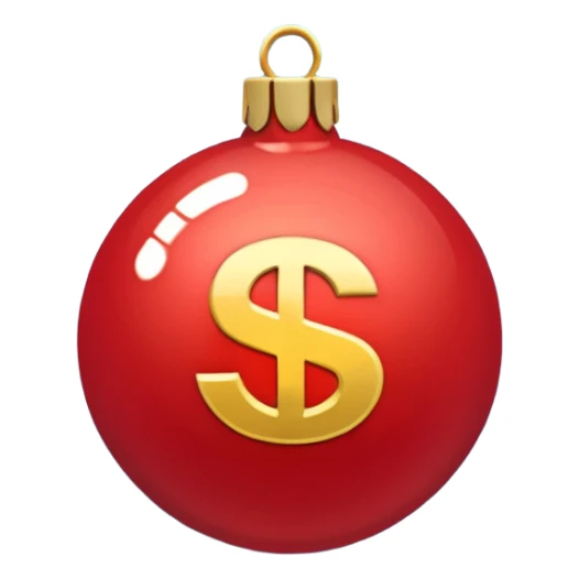 red Christmas ball with logo "S" sticker