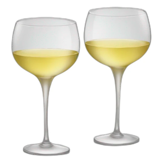 two glasses with white wine toasting sticker