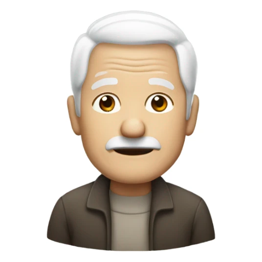 old man with white hair sticker