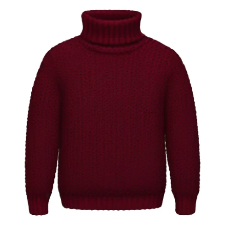 Burgundy knitted turtleneck sweater sticker