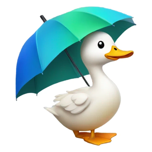 Duck with umbrella sticker