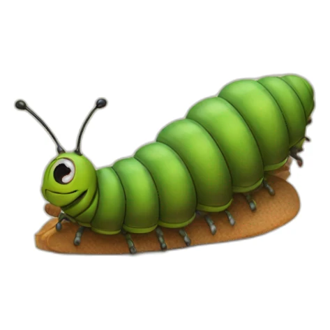Caterpillar riding a roach sticker