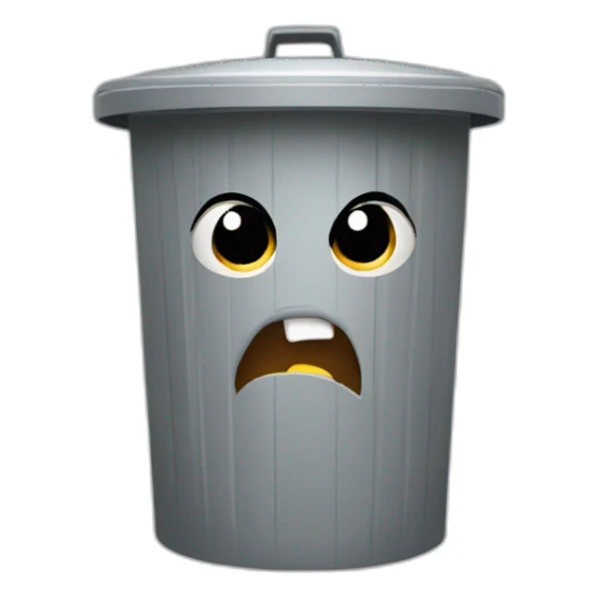 angry trash can sticker