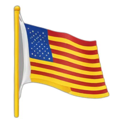 Flag above yellow and below red horizontal sticker